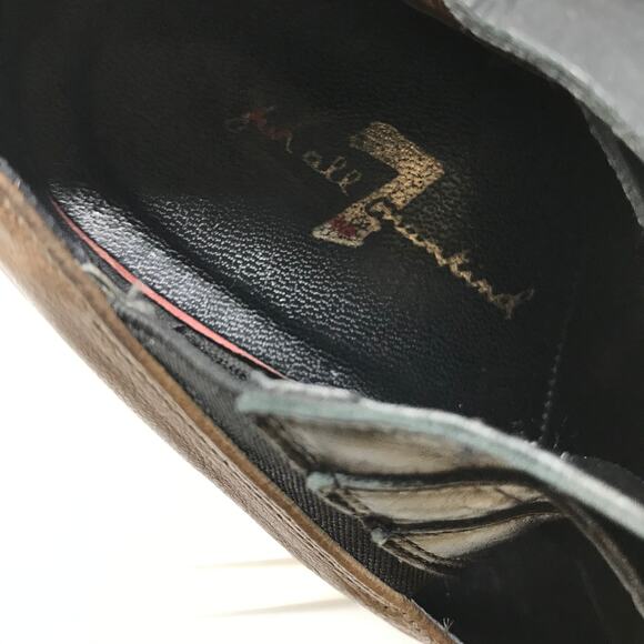 7 For All Mankind Women's Size 10 Mary Jane Pumps Leather Pointed Toe Brown Blk - Picture 8 of 8